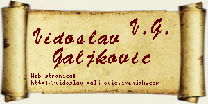 Vidoslav Galjković vizit kartica